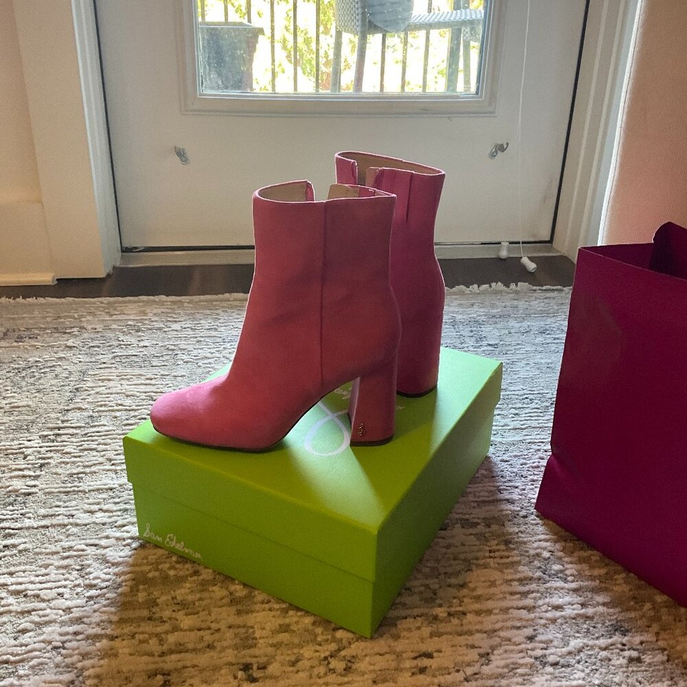 Sam Edelman Pink Suede Boots